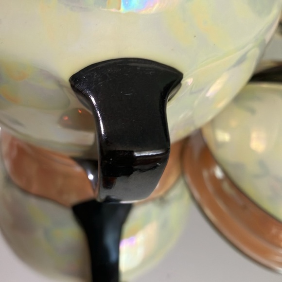 ART DECO VINTAGE SUGAR BOWL & LID IMIETO CHINA PEACH YELLOW LUSTERWARE - Picture 9 of 15